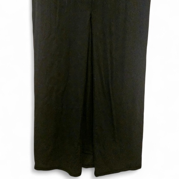 SKIMS Fits Everybody Maternity Dress XS Black Long Sleeve Stretch Bra Lined Slit - Picture 3 of 10